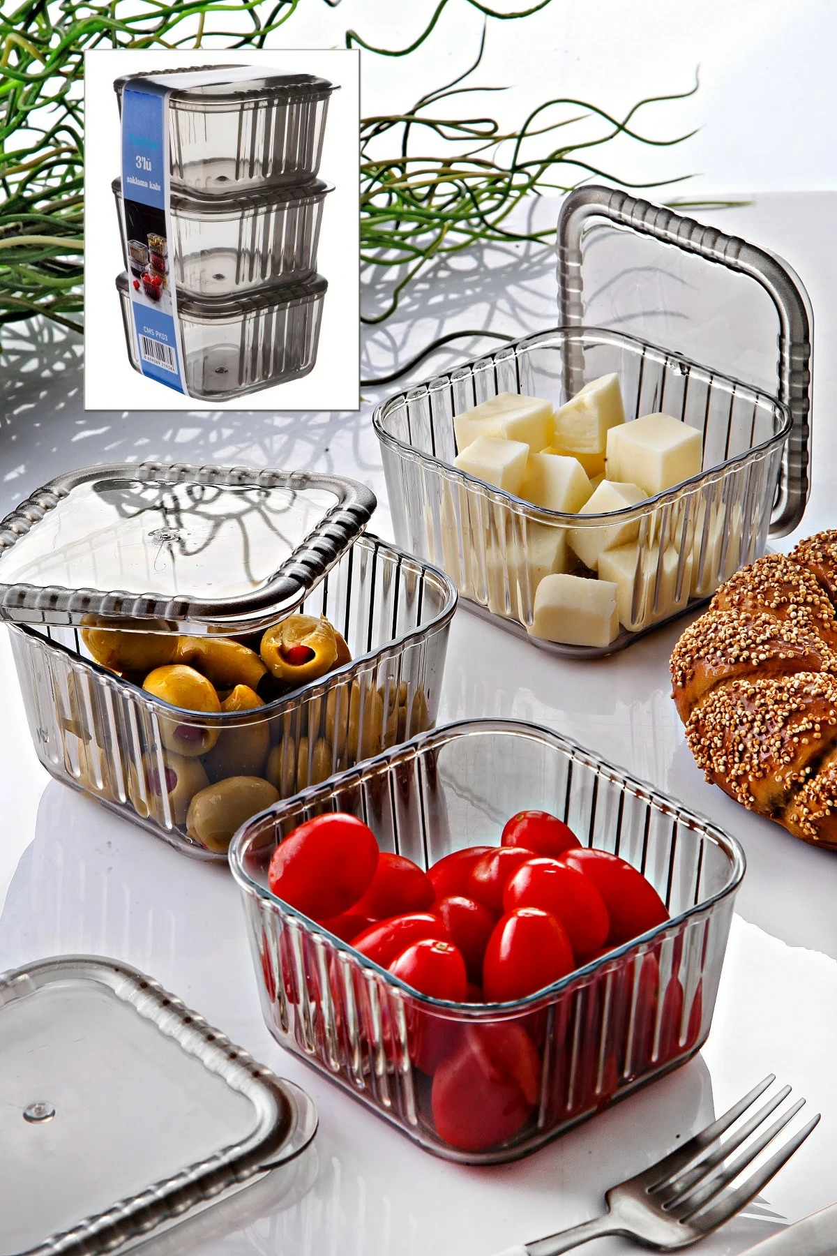 Set mëngjesi (3 copë), Hermia Concept, C-PK03, ngjyrë e tymosur