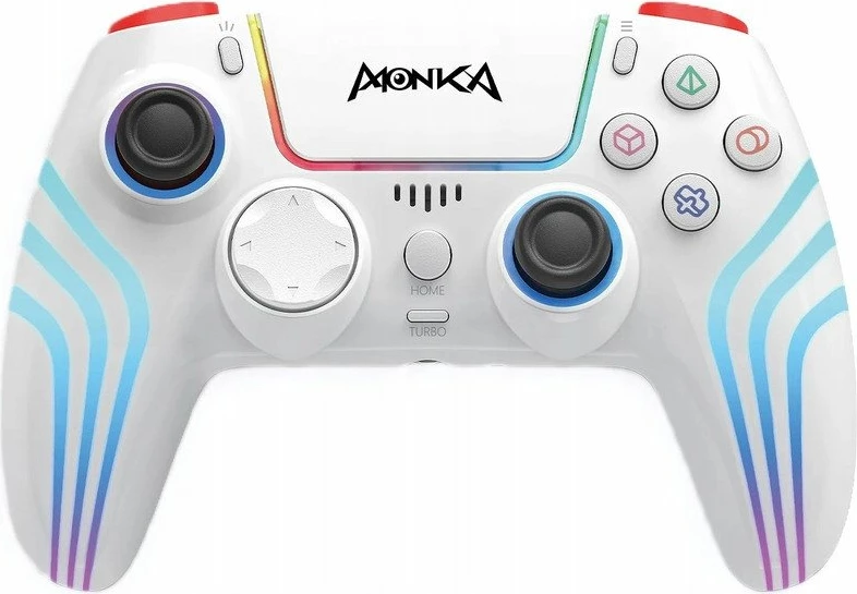Gamepad Monka Contra GT-96 wireless, Hall Effect, Bluetooth 5.3, USB-C, 1000 mAh, RGB backlight, i bardhë