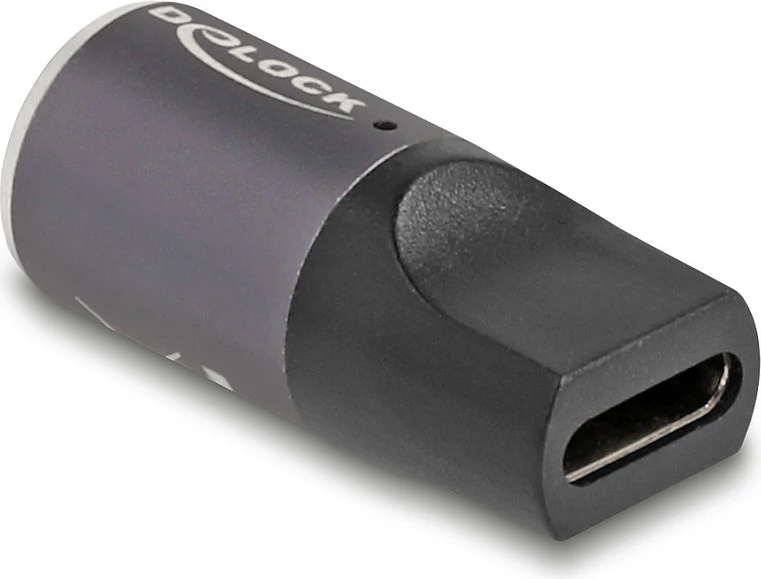 Adapter DeLOCK USB-C në konektor magnetik 8-pin, 20V/3A, antracit/zi