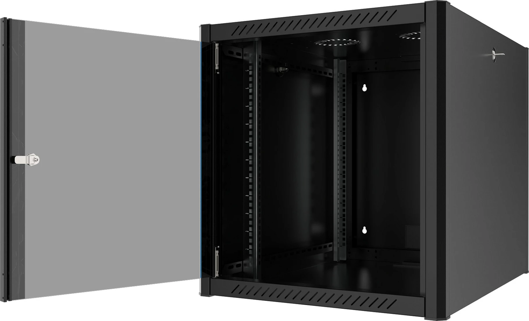 Kabinet muri 19" EFB Elektronik, 16U, thellësi 800 mm, i montum, RAL9005 i zi
