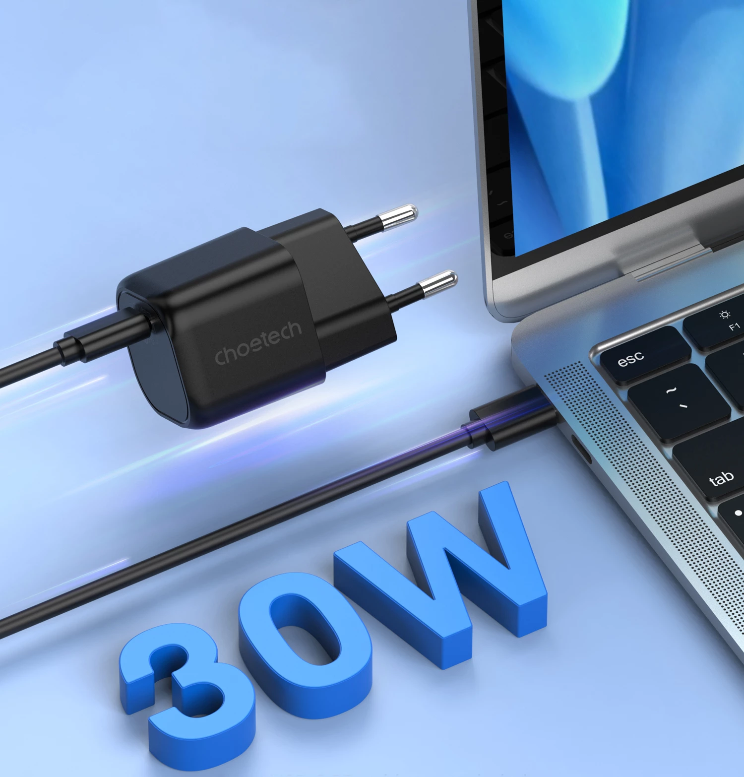 Karikues muri Choetech PD5007, GaN, USB-C, 30W, i zi