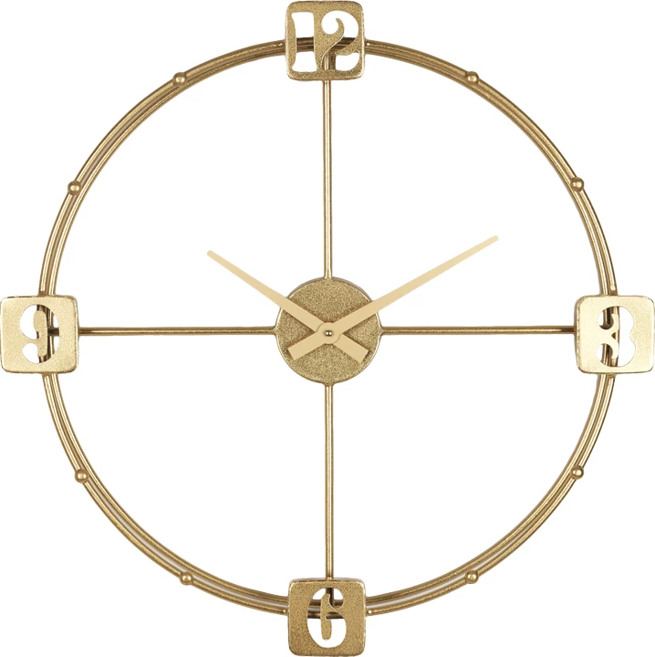 Orë muri Hunga metalike, ngjyrë ari, 60x7.5x60cm