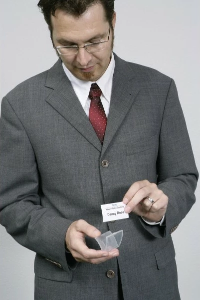 Badge Durable Click Fold, 75x40mm, 10 copë, transparent