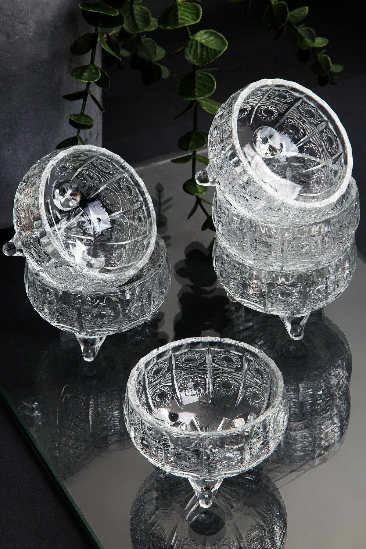 Set tasash prej qelqi (6 copë), Hermia Concept, İP-AHE6B - Eye Plain