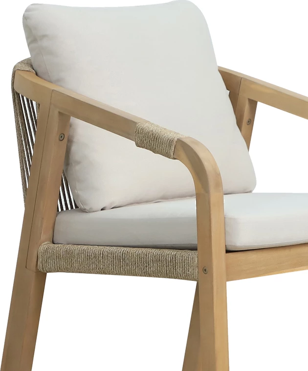 Tavolinë me karrige Bravo-Luciana, 7 copë, dru akacie dhe pëlhurë bezhë, 130x70x90 cm