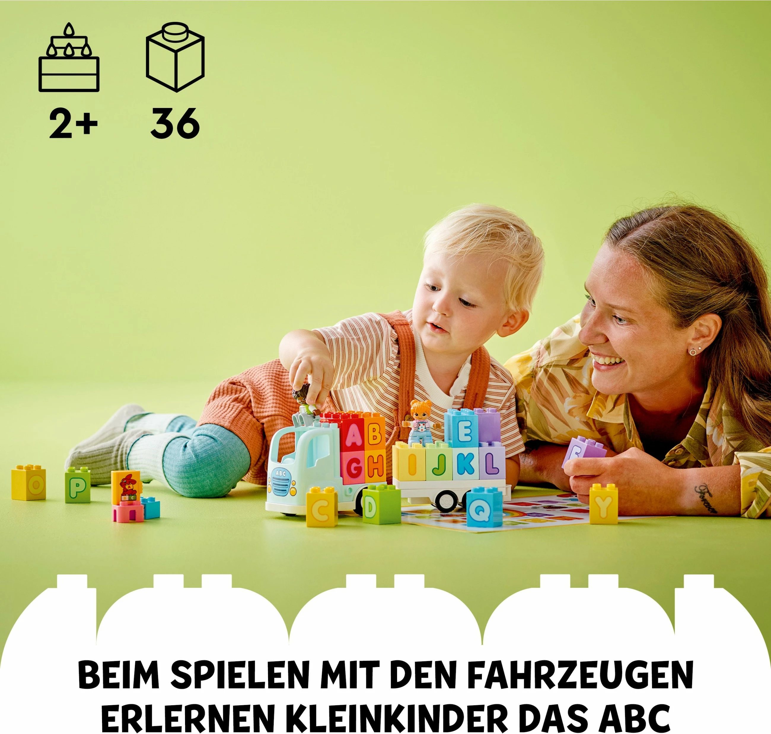 Set ndërtimi LEGO DUPLO Alphabet Truck, 36 pjesë, shumëngjyrësh