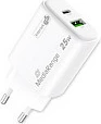 Karikues muri MediaRange GaN 25W, USB-C PD + USB-A QC, i bardhë