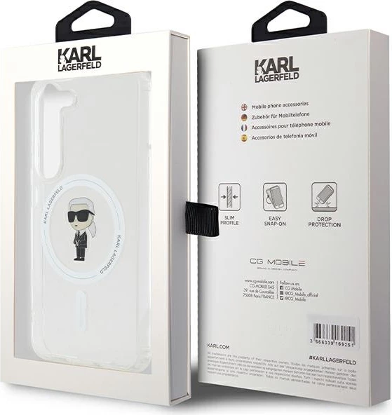 Mbështjellës Karl Lagerfeld IML Ikonik MagSafe për Samsung Galaxy S23, Transparent