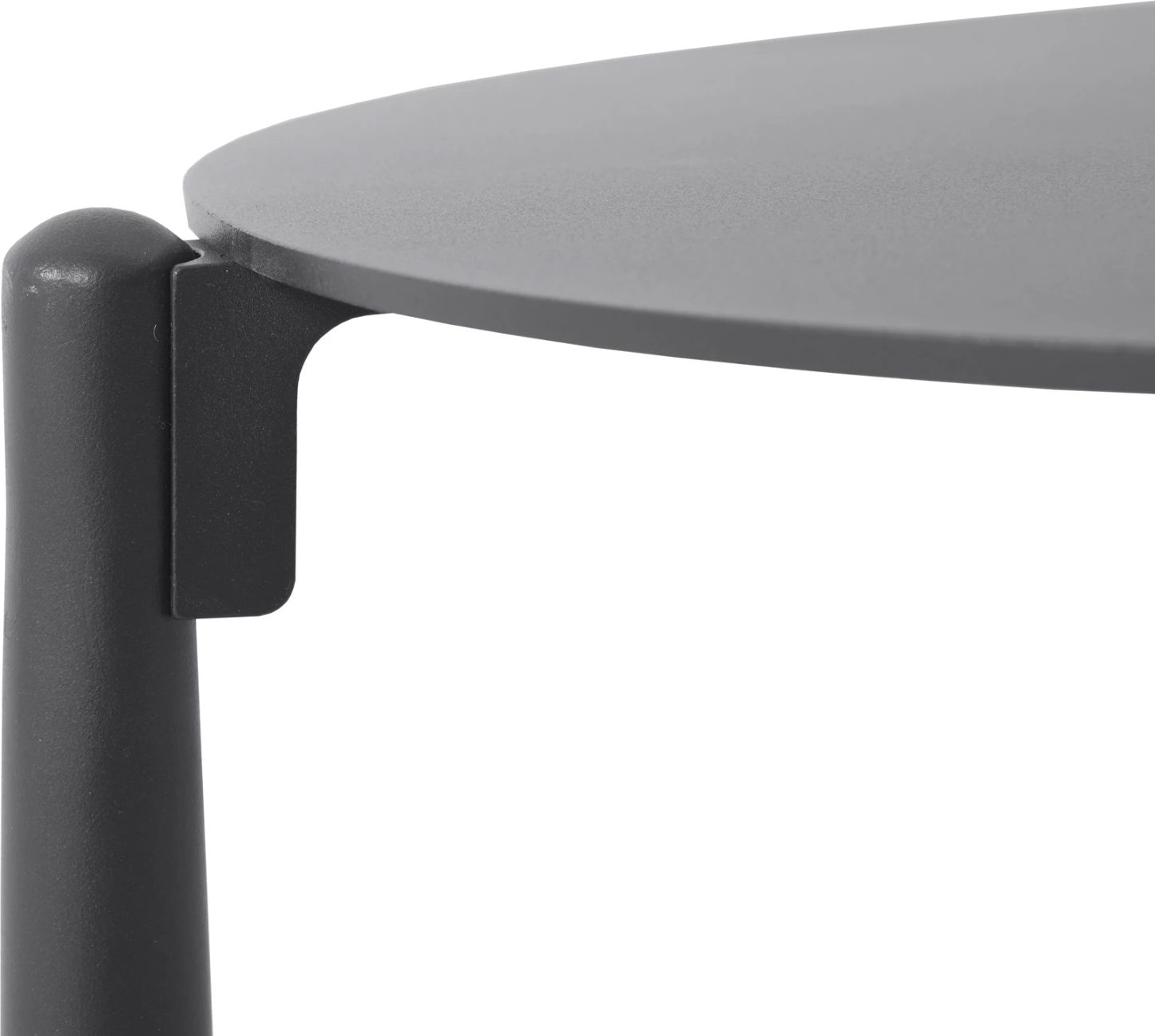 Tavolinë anësore e rrumbullakët Deneris, alumin ngjyrë qymyr, 45x45x47cm