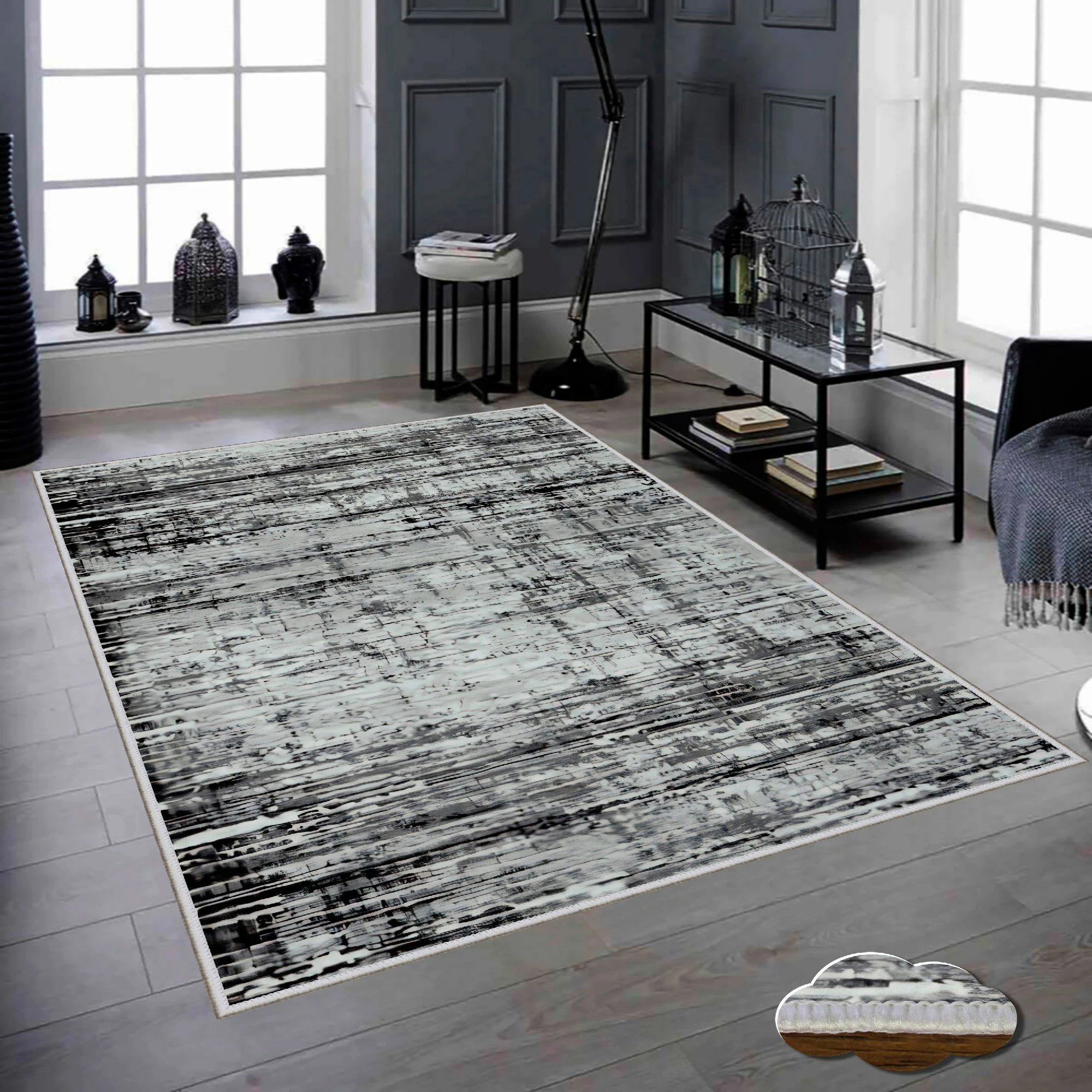 Qilim Conceptum Hypnose, 100x150cm, Wookece319, i bardhë, gri, i zi