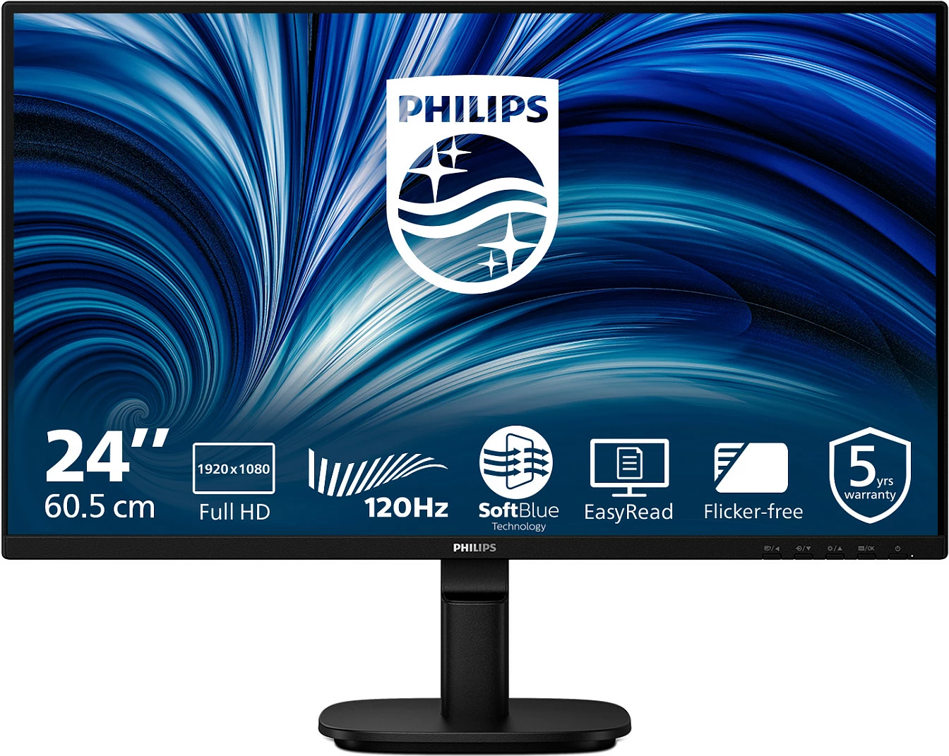 Monitor Philips 2000 Series 24B2N2200/00, 23.8", Full HD 120Hz, LCD, i zi