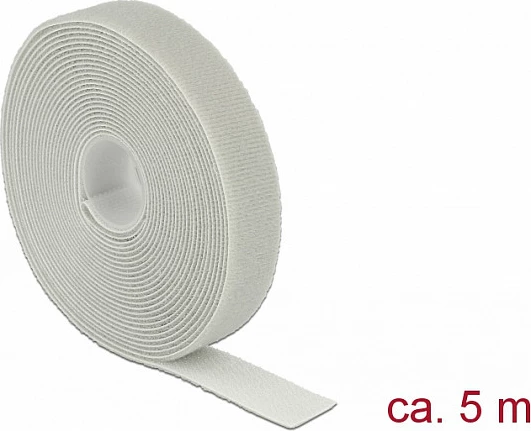 Shirit lidhës me Velcro DeLOCK 18280, 20 mm, 5 m, gri