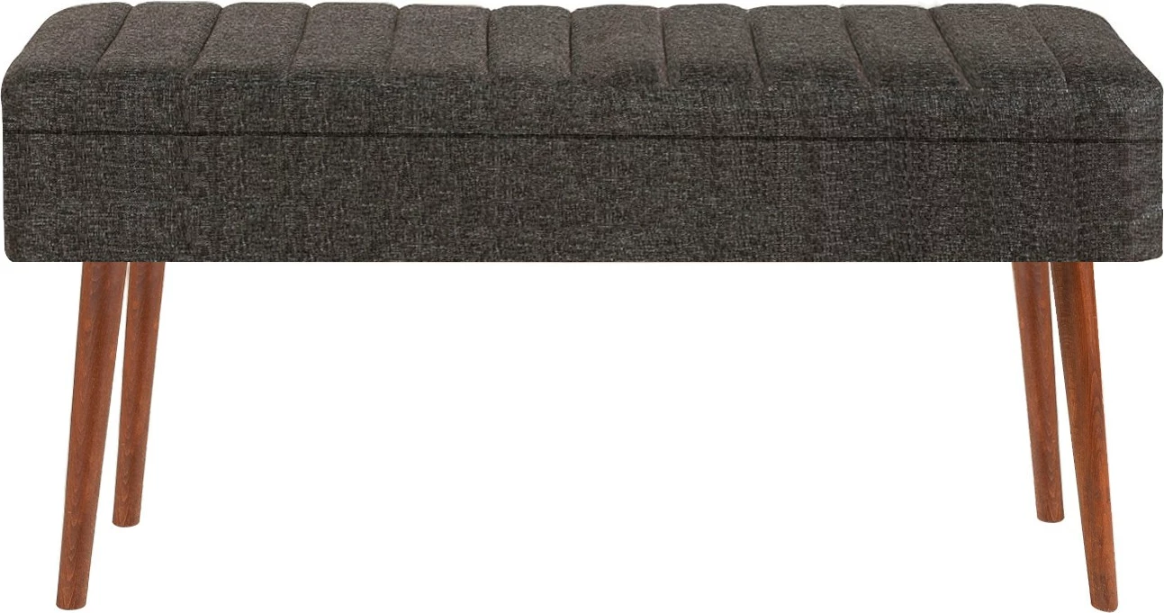 Tavolinë me karrige, set 5 pjesësh, zgjatshme, Hanah Home Vina 1053-4, antracit, arre