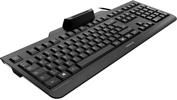 Tastierë Cherry Secure Board 1.0, USB me kabllo, mekanike, AZERTY frëngjisht, full-size 105 taste, e zezë