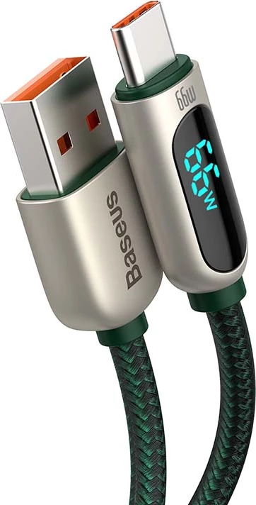 Kabllo Baseus Display USB në USB-C, 2m, 66W, e gjelbër