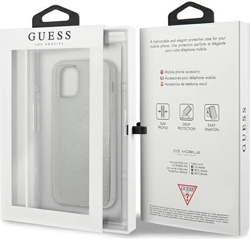 Mbështjellës Guess GUHCP12S3D4GTR për iPhone 12 mini 5.4", transparent