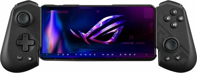 Kontroller gaming Asus ROG Tessen 90GC01D0-BGP000, USB-C për Android, palosshëm, 20 butona, 2 analoge, me ndriçim, me mbajtëse telefoni, e zezë/gri