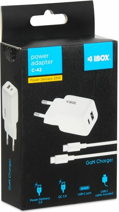Karikues universal telefoni iBox C-42 GAN PD33W, i bardhë