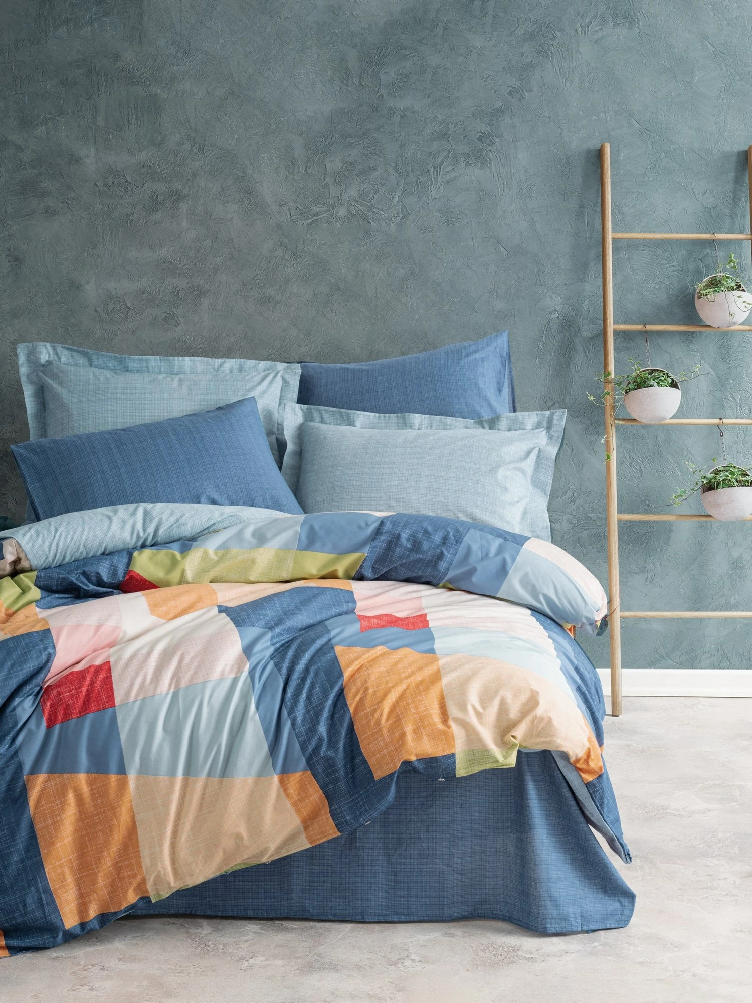 Set mbulesë për jorgan dopio, L'essentiel Cosy, ngjyrë blu