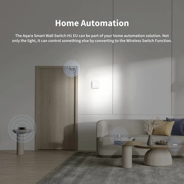 Switch muri smart Aqara H1 EU WS-EUK01 DOUBLE, Zigbee 3.0, me neutral, double switch, i bardhë