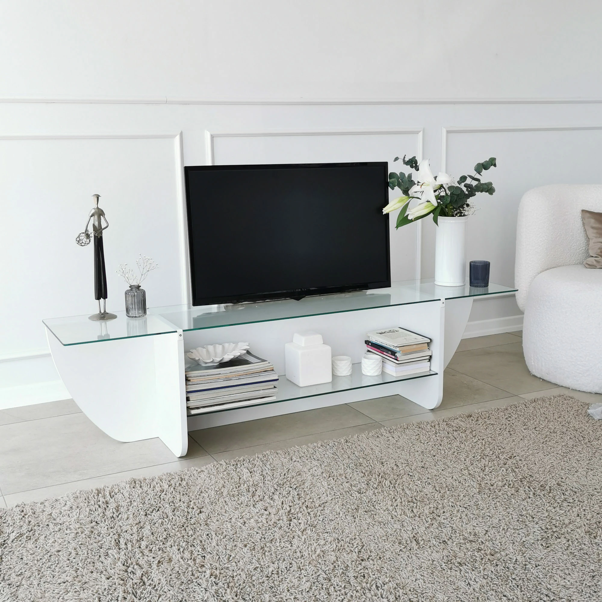 Komodë TV Hanah Home, Lily TV, e bardhë