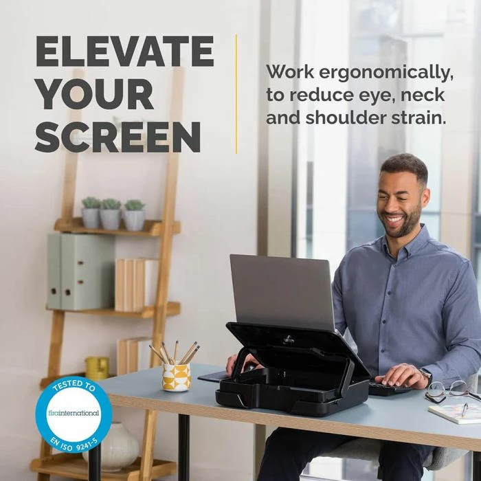 Çantë laptopi Fellowes Breyta MPN 100016564, 14", 2-në-1 me stand të integrum, 5 pozita lartësie, e zezë