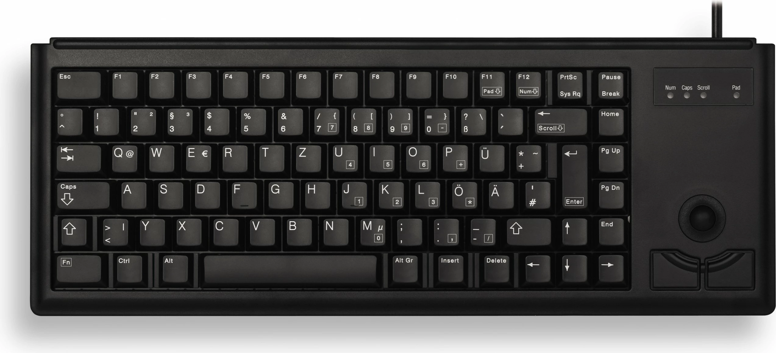 Tastierë mekanike Cherry G84-4400 me trackball, USB, QWERTY, e zezë