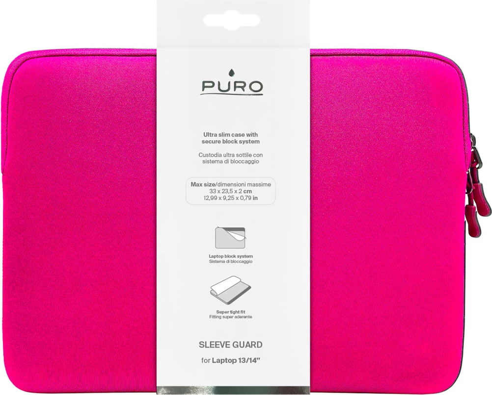 Çantë laptopi Puro Slim Guard 14" neoprene, pink