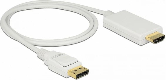 Kabllo adapter DeLOCK 83817 DisplayPort në HDMI, 1m, 4K, e bardhë