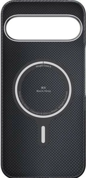 Mbështjellës PITAKA MagEZ Case 5 për Google Pixel 9/9 Pro, aramid 600D, MagSafe, ultra i hollë, black/grey twill 5