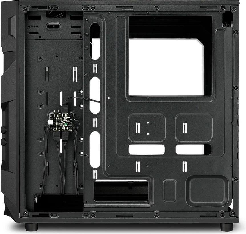 Kasë Sharkoon VG7-W RGB, midi tower, ATX, dritare akrilike, RGB, e zezë