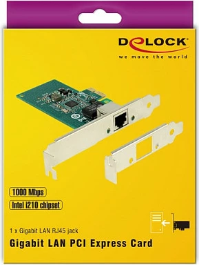 Kartë rrjeti DeLOCK Intel I210, PCIe x1, Gigabit LAN, 1x RJ45