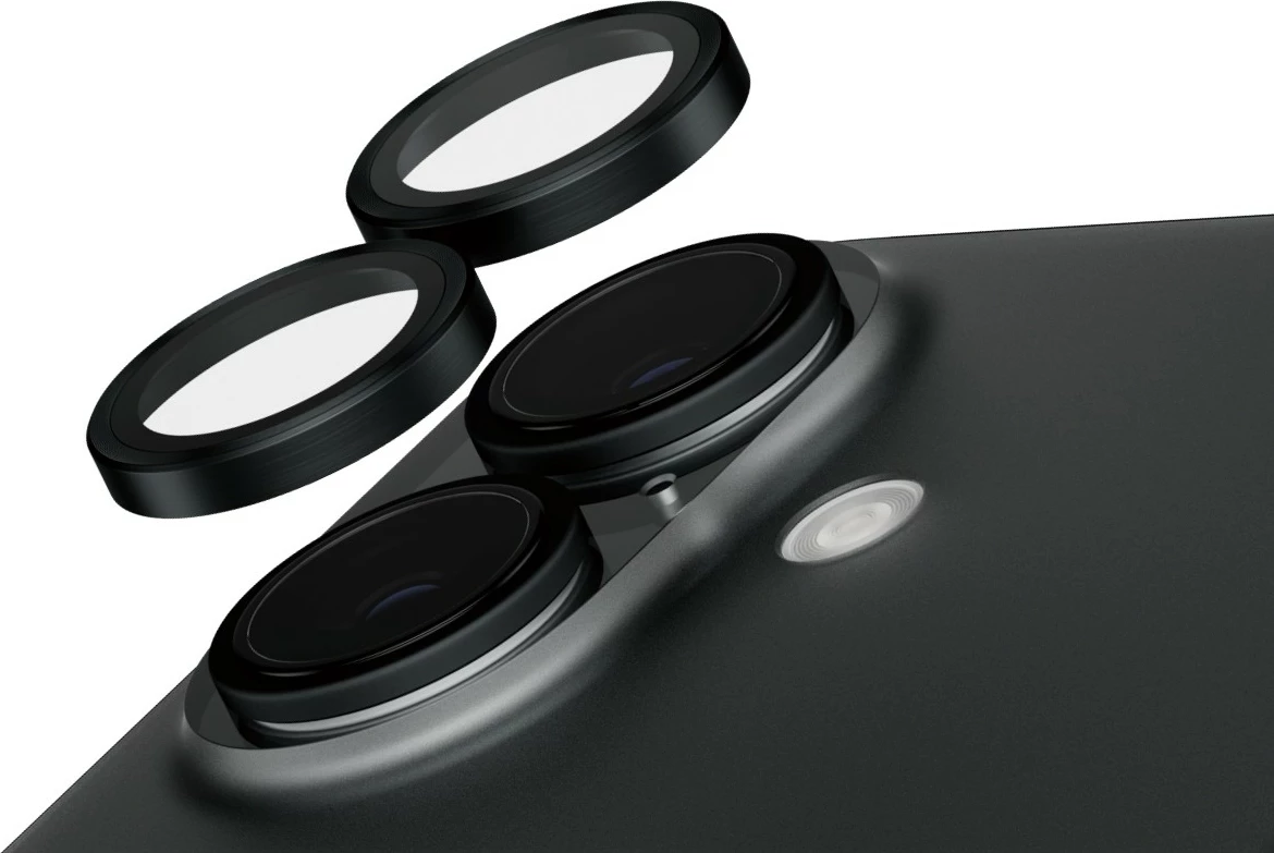 Mbrojtës kamere PanzerGlass për iPhone 16/16 Plus, i zi