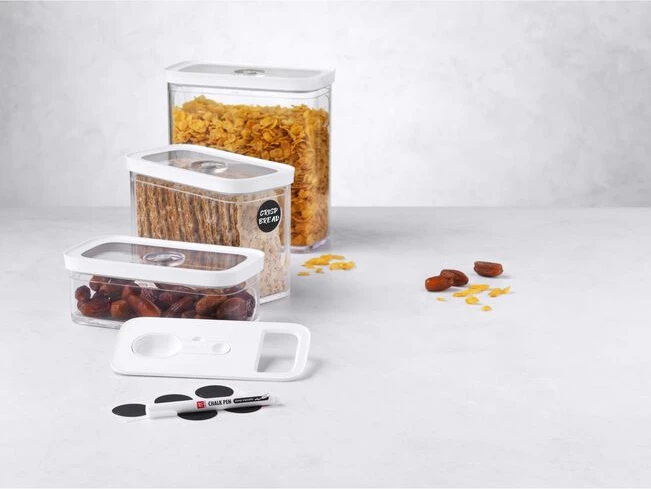 Set CUBE Kuti me vakum madhësia M / 5 copë, transparent-bardhë - Zwilling