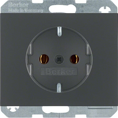 Prizë muri BERKER 47157006 SCHUKO, Type F, 16A 250V, antracit mat