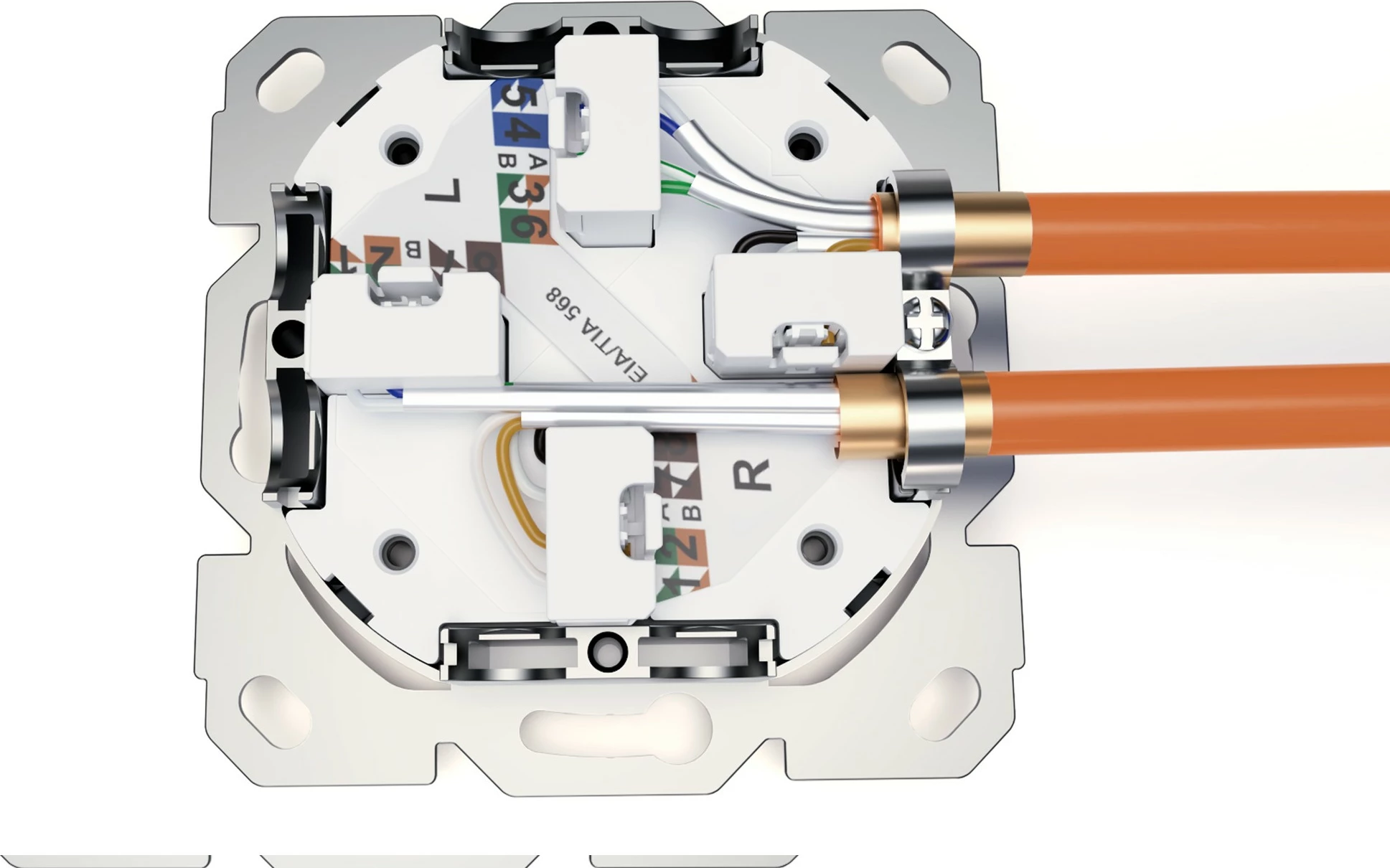 Prizë rrjeti Digitus CAT 6A EA, 2xRJ45, e bardhë
