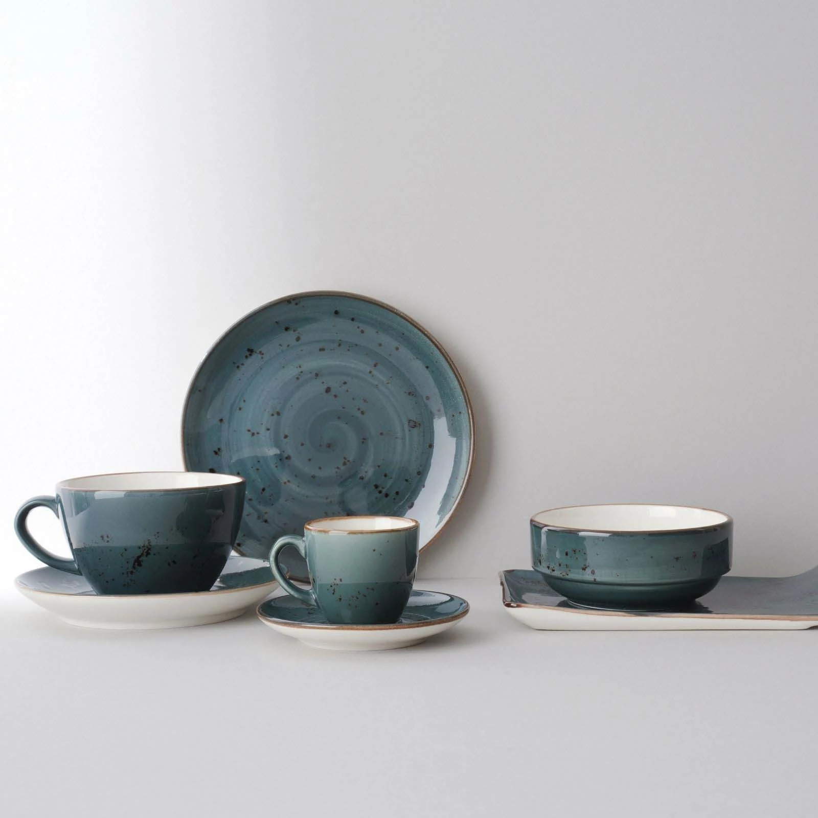 Set pjatash të rrafshëta Fine Dine Arando Ø260 mm, porcelan, gri, 6 copë