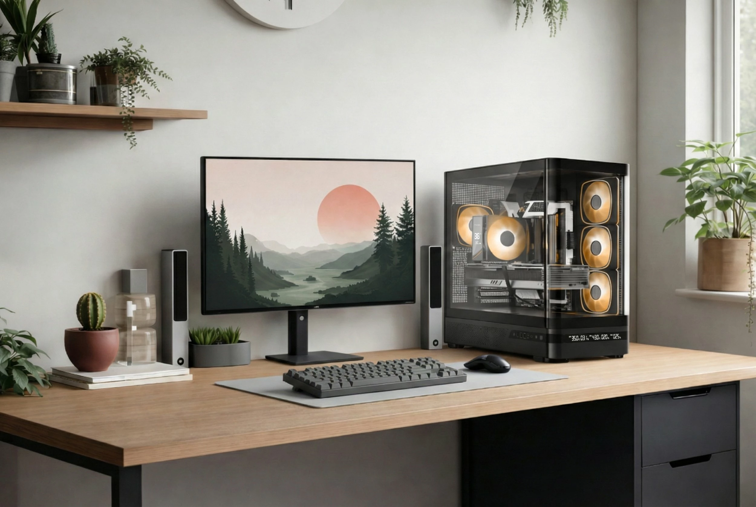 Kasë Modecom Volcano AQ200 ARGB MC-A-AQ200-4FA-B, Midi Tower ATX, 4x120mm ARGB fanë, USB-C, e zezë