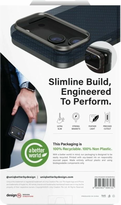Kutia mbrojtëse për iPhone Air UNIQ Keva EDGE Magclick, kaltër
