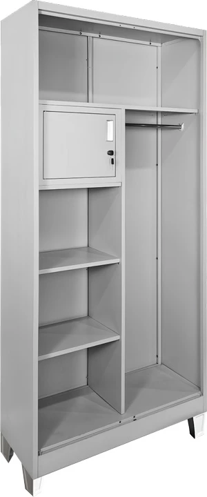 Dollap metalik Zogi me ndarje, ngjyrë gri e çelët, 90x45x190cm