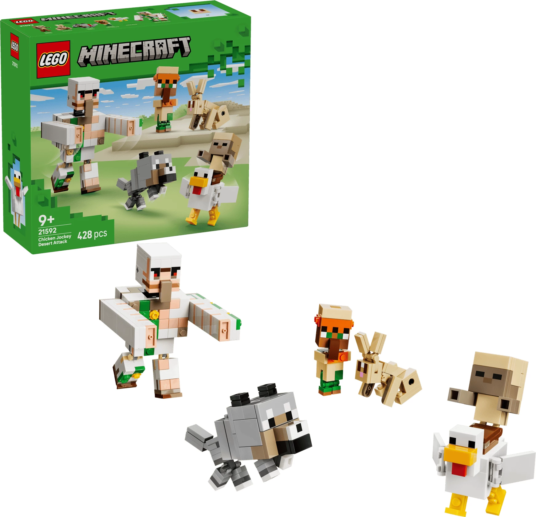 Set ndërtimi LEGO Minecraft Chicken Jockey Desert Attack 21592, 428 copë