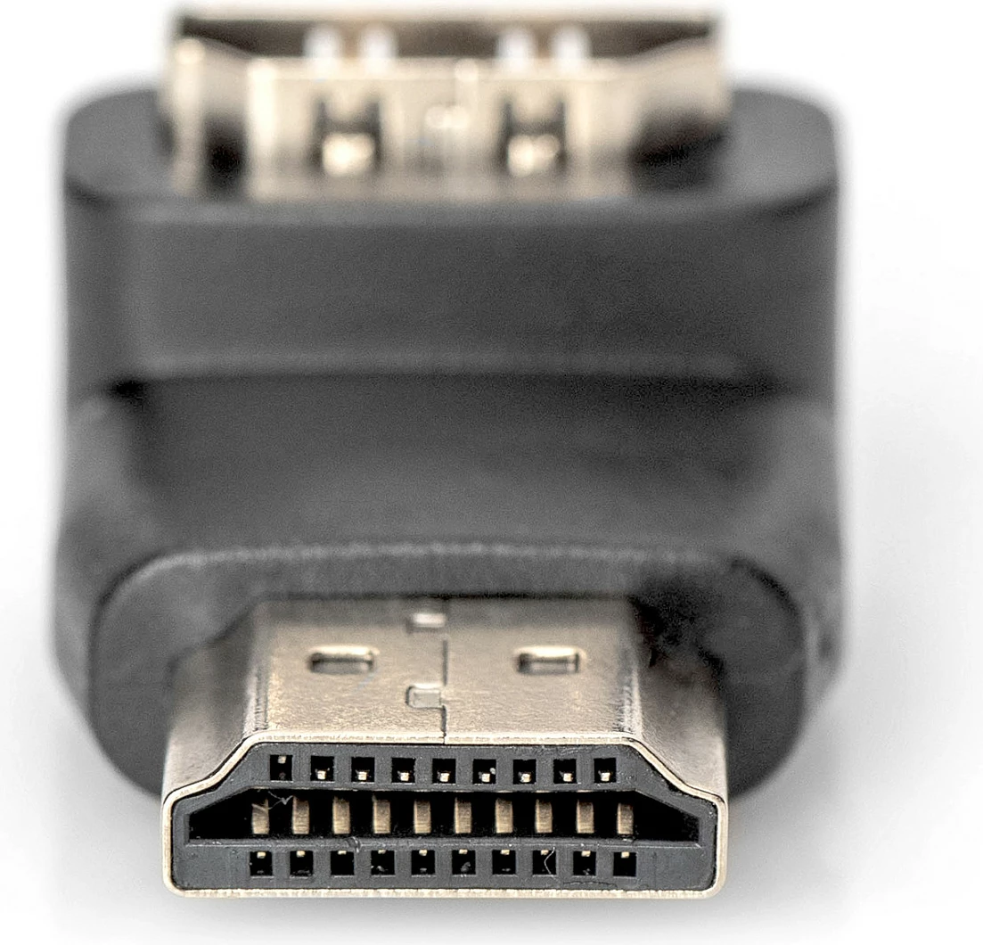Adapter HDMI Digitus, 90° i lakuar, HDMI Type A, i zi