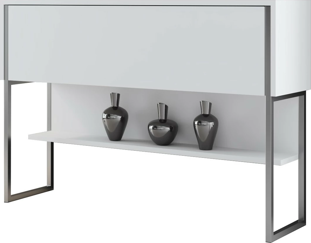 Komodë Hanah Home Luxe, argjend dhe e bardhë