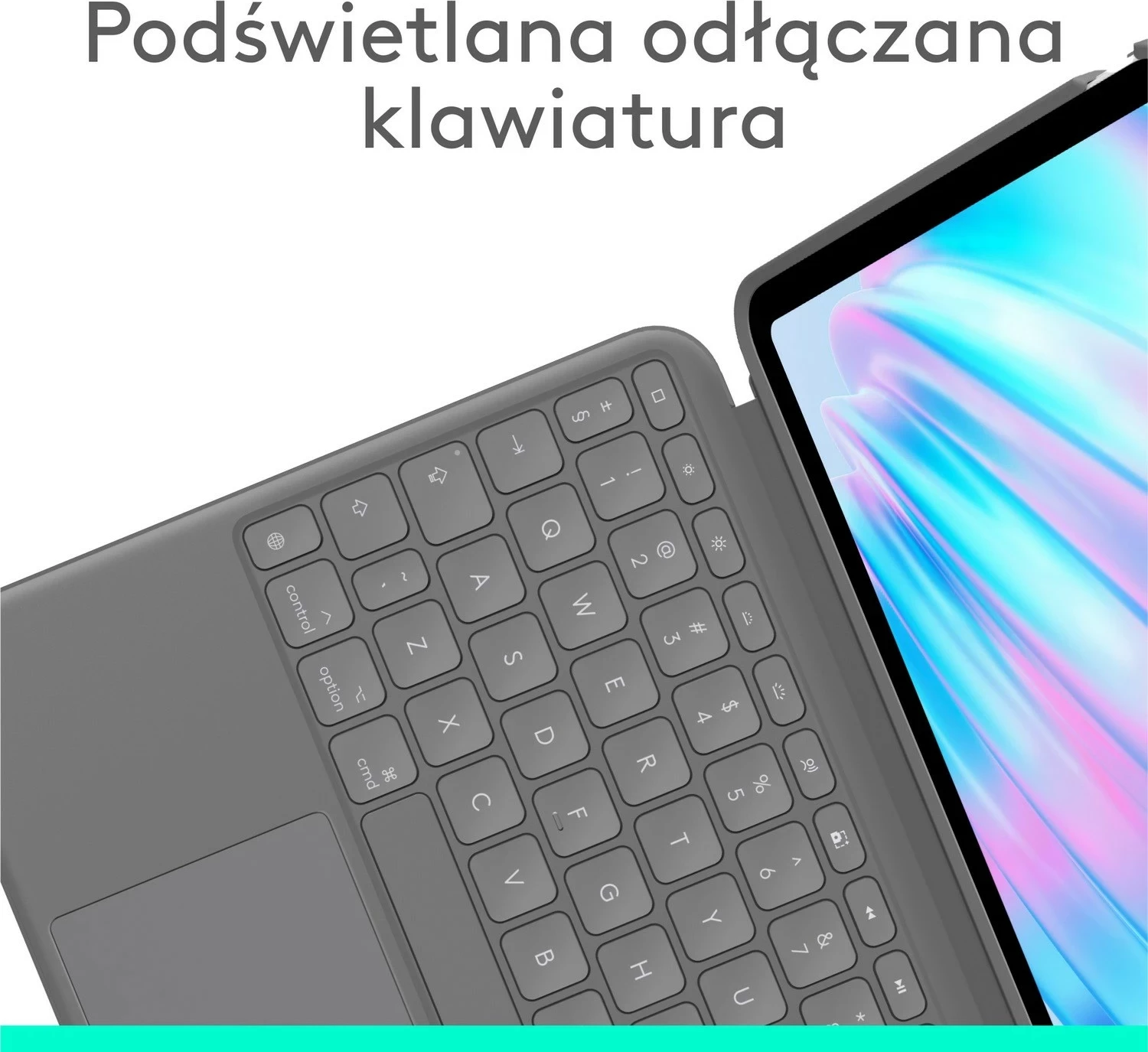 Mbështjellës me tastierë Logitech Combo Touch për iPad Air 11" M2 Oxford Szary US