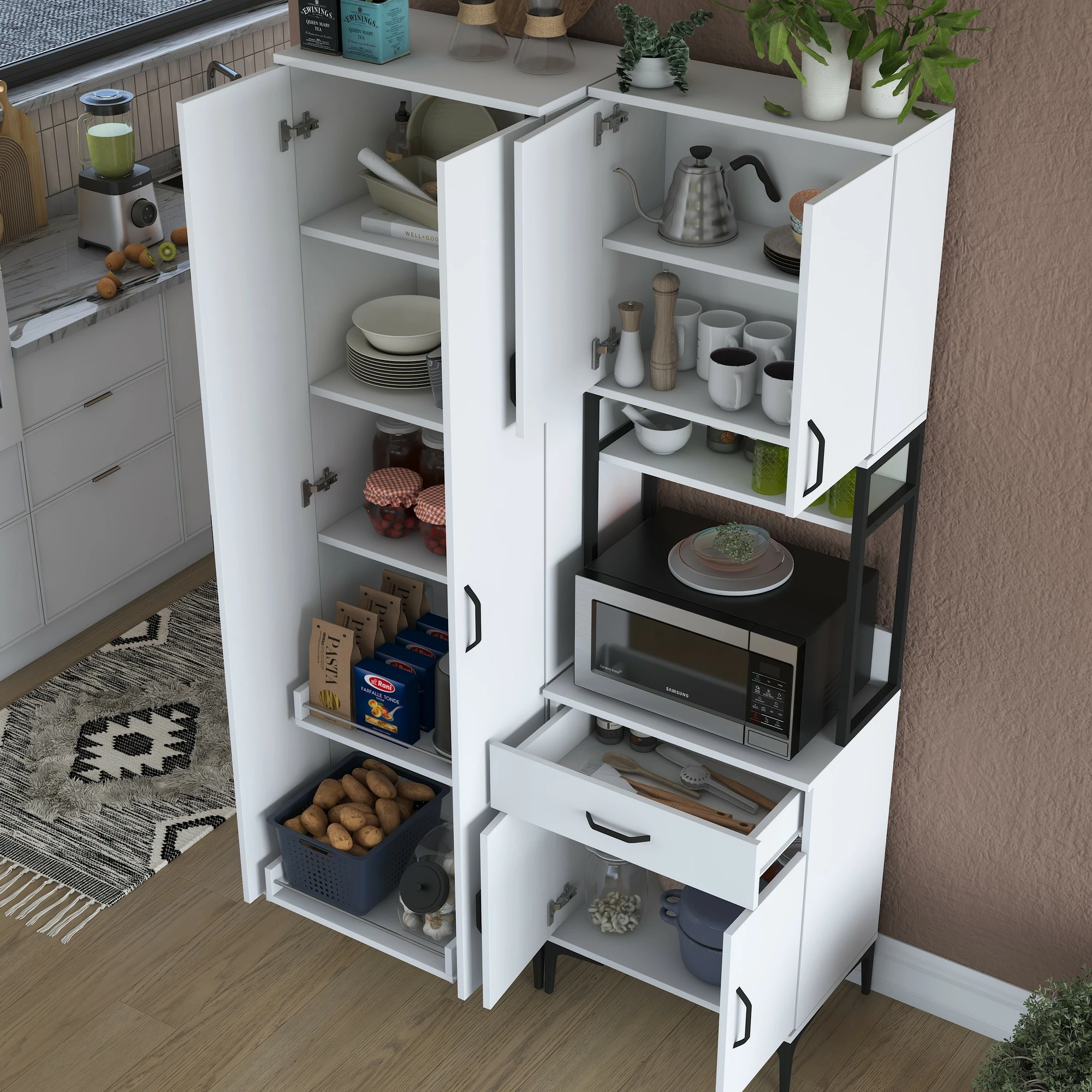 Dollap multifunksional, i bardhë, Hanah Home JE120 - 2966