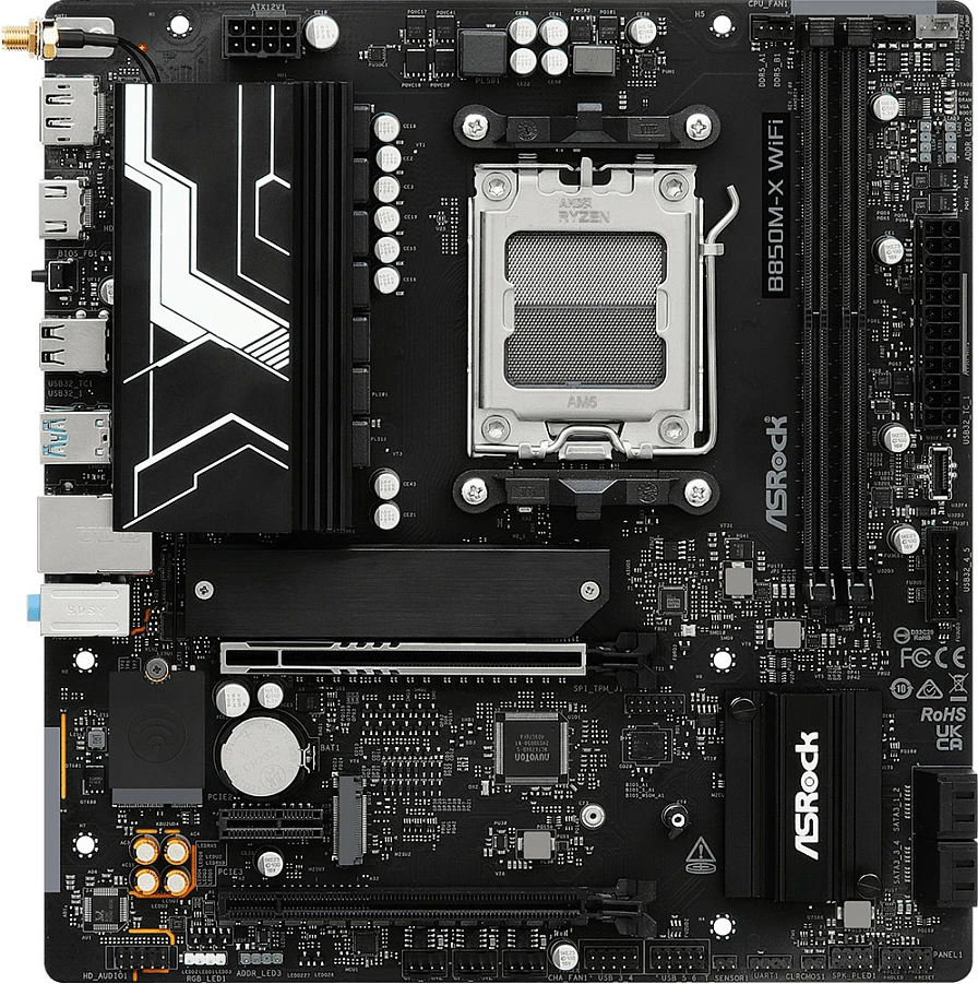 Pllakë amë ASRock B850M-X WiFi R2.0, Socket AM5, DDR5 128GB, micro ATX, e zezë