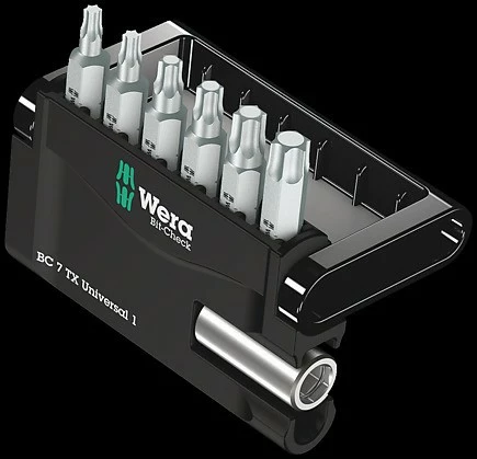Set bitash Torx Plus Wera 6 copë, 25mm, me mbajtës universal