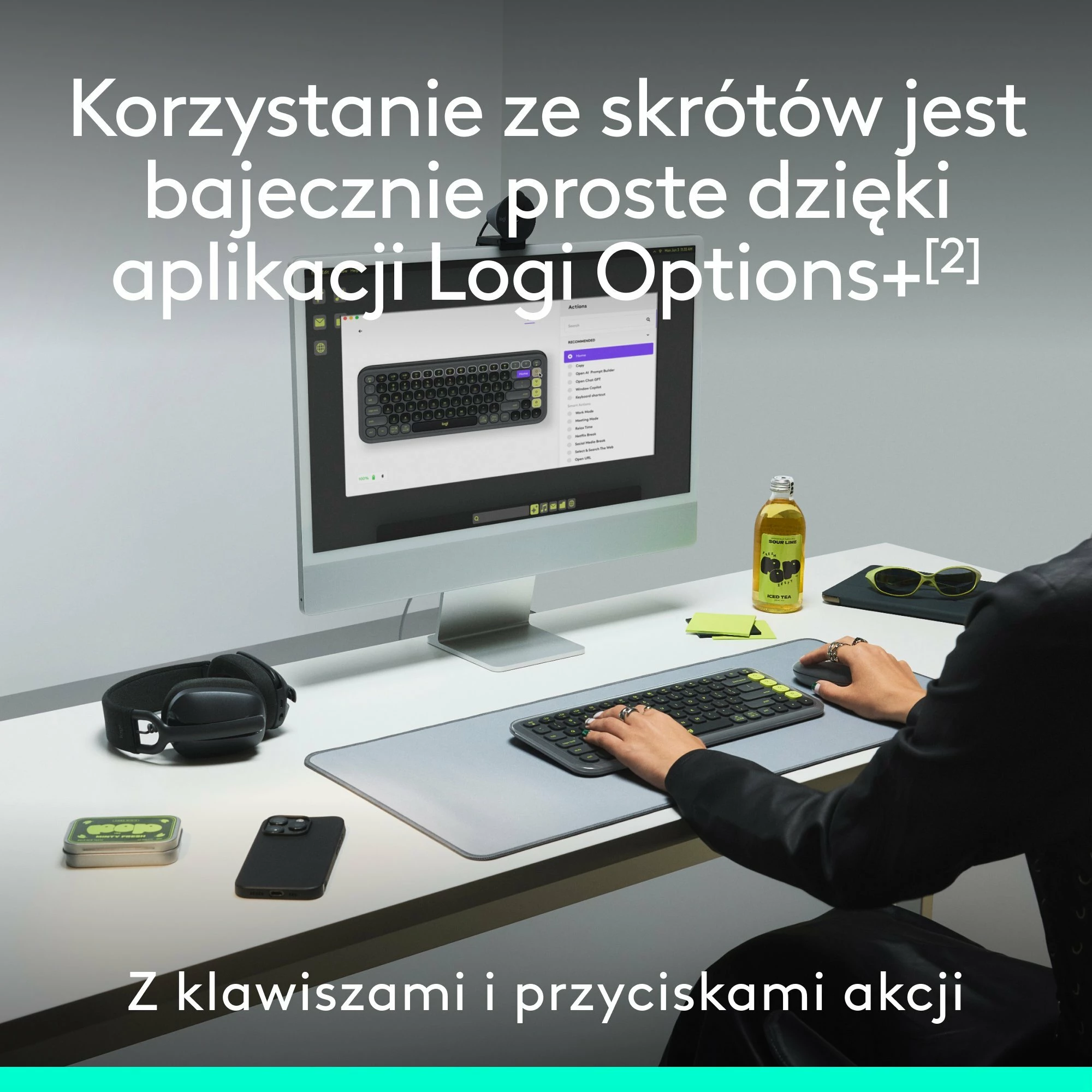 Set tastierë + maus Bluetooth Logitech POP Icon Combo 920-013142, rozë