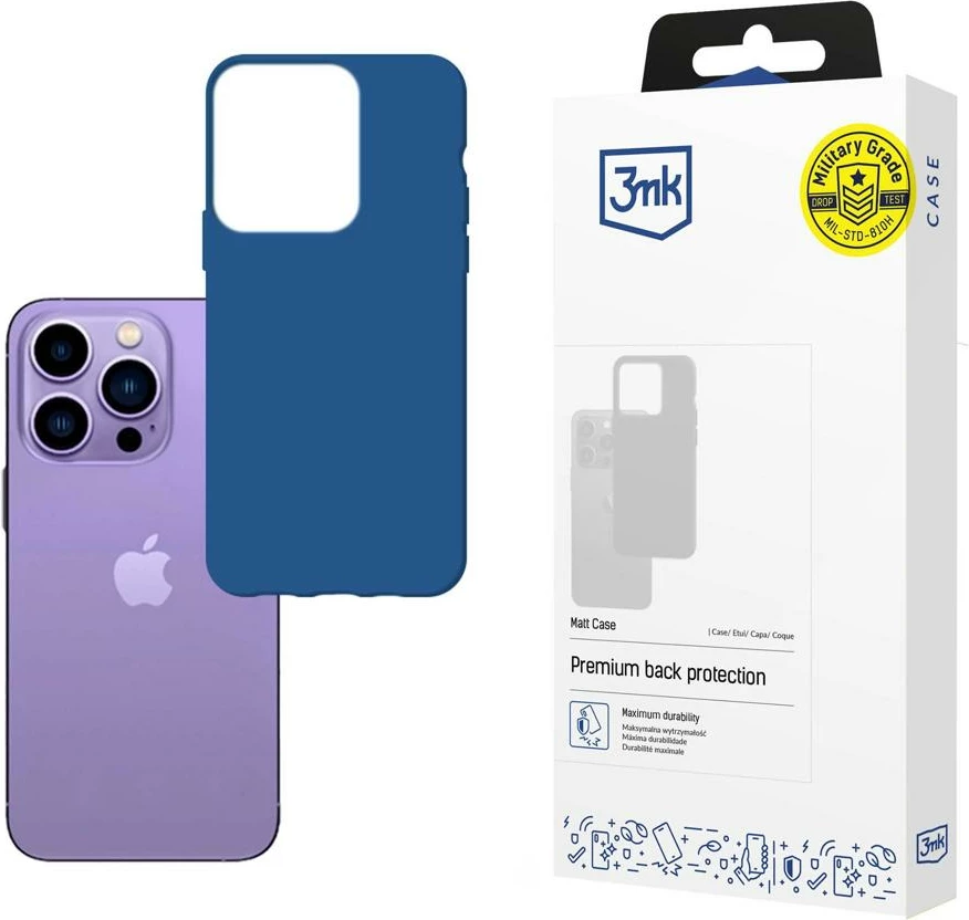 Mbështjellës për celular 3mk Matt Case për iPhone 14 Pro Max, TPU, kaltër