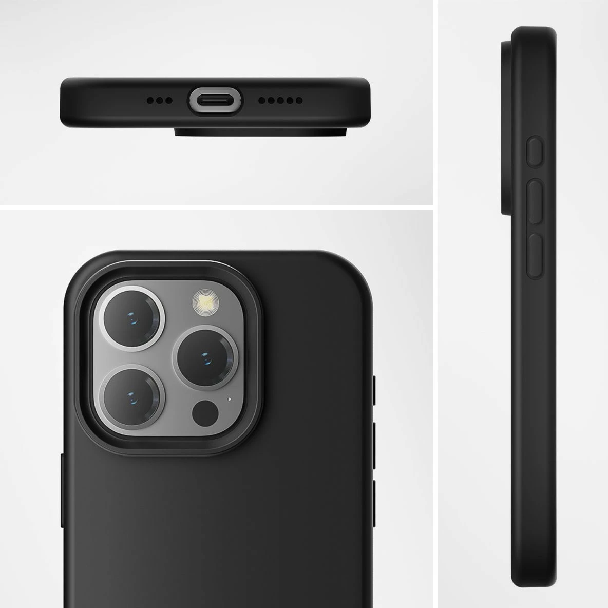 Mbështjellës silikon 4smarts për iPhone 15 Pro, MagSafe, i zi